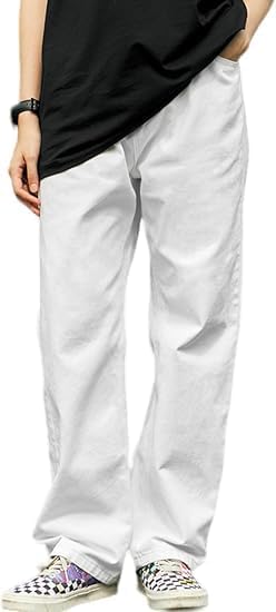 men Baggy Jeans for Men Women Skater Vintage Plain Pants Casual Wide Leg Jeans Loose Fit Denim Jeans