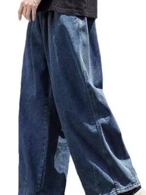 Men's Loose Wide Leg Jeans Straight Baggy Hip hop Streetwear Skateboard Denim Pants