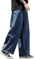 Men's Loose Wide Leg Jeans Straight Baggy Hip hop Streetwear Skateboard Denim Pants