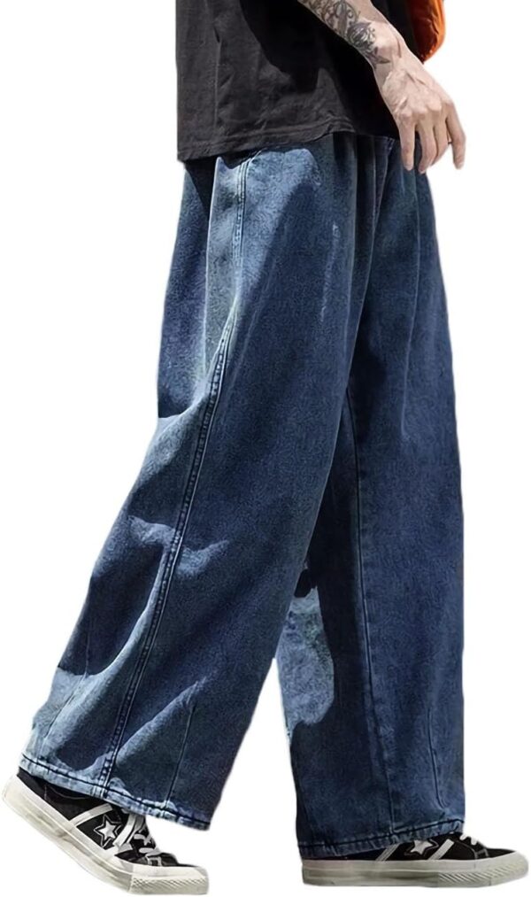 Men's Loose Wide Leg Jeans Straight Baggy Hip hop Streetwear Skateboard Denim Pants