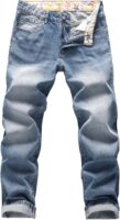 men Non-Stretch Regular Fit Straight-Leg Denim Pants Jeans