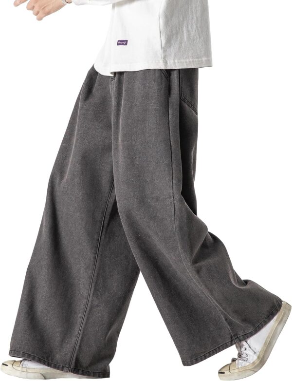 Men's Hip Hop Jean Joggers Loose Fit Streetwear Biker Baggy Jeans Pants Stylish Printed Cargo Denim Pants